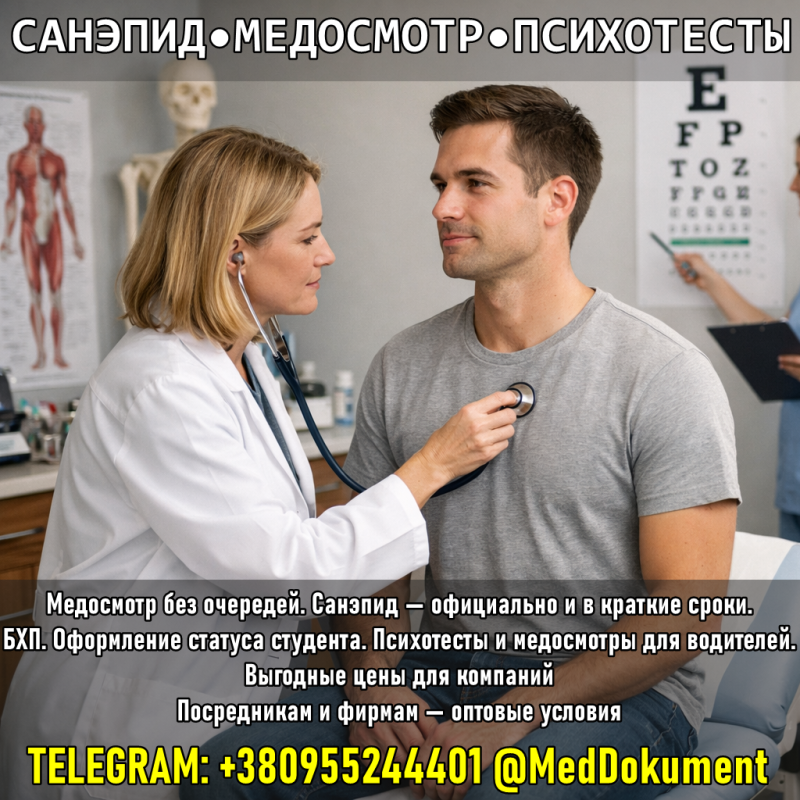 САНЭПИД, МЕДОСМОТР, ПСИХОТЕСТЫ