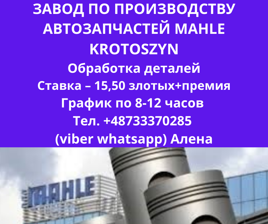 ЗАВОД ПО ПРОИЗВОДСТВУ ЗАПЧАСТЕЙ MAHLE