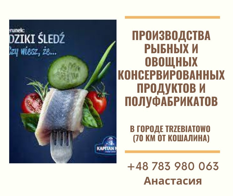 Производства рыбных и овощных консервированных продуктов и полуфабрикатов