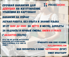 Hабота для женщин и пар на производстве упаковок